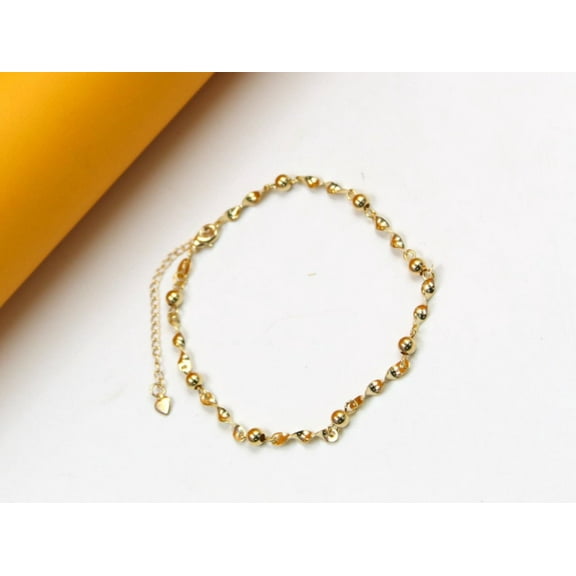 18K Gold Filled Beaded Twisted Chain