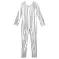 thumbnail image 3 of Alvivi Kids Girls Shiny Metallic Unitard Long Sleeves Ballet Dance Gymnastics Leotard Jumpsuit 4-14, 3 of 7
