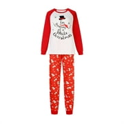 DPTALR Christmas Child Printed Blouse Tops+Pants Xmas Family Matching Pajamas Set