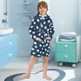thumbnail image 5 of FORMRS Niños Bathrobe Unisex Hooded Robe Soft Plush Pajamas Sleepwear, Size 2-3T, Navy Blue Baseball Pattern, 5 of 7