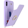 thumbnail image 6 of for iPhone Xs Max Case with Card Holder and Strap for Women,Crossbody Lanyard,Kickstand Ring Stand,Snap Clasp,Phone Wallet Cases 6.5 inch(Purple), 6 of 17