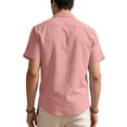thumbnail image 4 of LTTVQM Linen Shirts for Men Casual Short Sleeve Button Down Shirts Beach 2026 Summer Clothes Pink S, 4 of 4