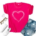 thumbnail image 2 of Valentine's Day Shirt Women Cute Print Short Sleeve Casual Pullover Tops Graphic Basic Blouses Tees (3XL, A Hot Pink), 2 of 5