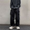 thumbnail image 4 of Pantalones Cargo para Hombre Pantalones Rectos Grises Hombre Otoño Ancho Regular Fit Talla Grande Pantalones Calle Algodón Spandex Ropa Moda, 4 of 5