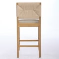 thumbnail image 4 of MIKIBAMA Counter Height Bar Stools Set of 4, Rattan Back, Linen Seat, 4 of 11