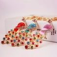 thumbnail image 4 of Key Chain Key Ring Sparkling hree-dimensional Animal Pattern Decoration Peacock Faux Crystal Rhinestone Keychain Bag Accessory, 4 of 6