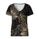 thumbnail image 4 of Moda Mujer Cuello en V Manga corta Impresión Jersey Blusas sueltas Tops Camiseta OAVQHLG3B Store lin121212, 4 of 4