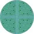 thumbnail image 1 of Ahgly Company Machine Washable Indoor Round Transitional Turquoise Green Area Rugs, 5' Round, 1 of 7