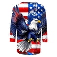 thumbnail image 5 of Xdegoge USA Vintage American Flag Stars Stripes Color Block T Shirt for Women Three Quarter Sleeve Crewneck Casual 4th of July Patriotic Summer Holiday Tees Tops, 5 of 5