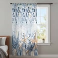 thumbnail image 3 of Blue Eucalyptus Coastal Sheer Curtains 54 Inches Long, Beach Starfish Shell Nautical Ombre Light Filering Curtains, Breathable Simi Curtain Privacy Drapes for Kitchen Bathroom Small Window Treatment, 3 of 9