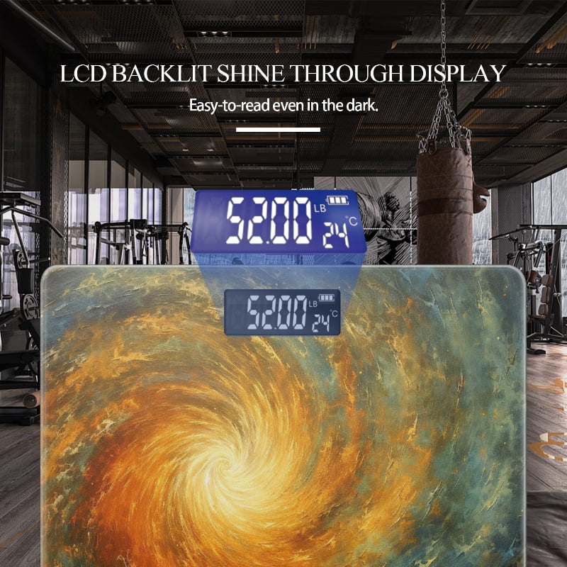 High Precision Body Weight Scale Smart Bathroom Scales with Large LCD Display(400lbs),Decorative for Bedroom-Whirlpool Nebula Galaxy Spira