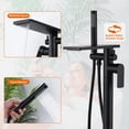 thumbnail image 3 of Wowow Brass Freestanding Bathtub Faucet Single-Handle Floor Mount Claw Foot Tub Faucet with Hand Shower in Matte Black, 3 of 8
