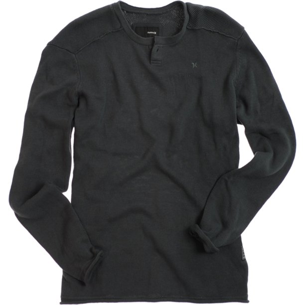 Suéter de punto Hurley con 1 botón Henley gris grande