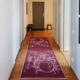 thumbnail image 1 of Rock Music Decorative Rug, Doodle Drawing Sketch Drummer Musical Inspirations Monochrome Arrangement, Quality Carpet for Bedroom Dorm and Living Room, 6 Sizes, Dried Rose, by Ambesonne, 1 of 2