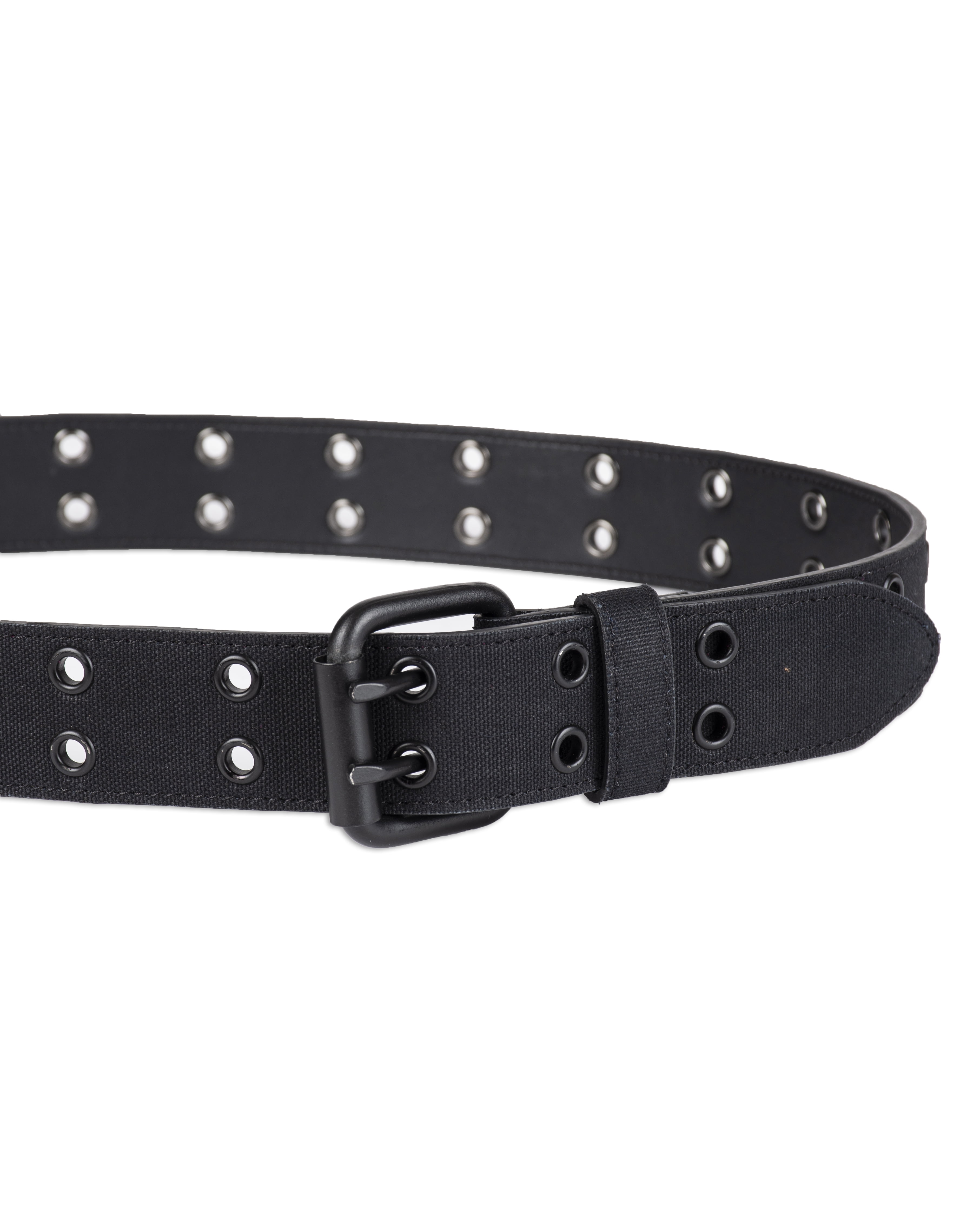 Genuine Dickies Men's Casual Black Grommet Fully Adjustable Belt with Double Prong Buckle (Regular and Big & Tall Sizes)