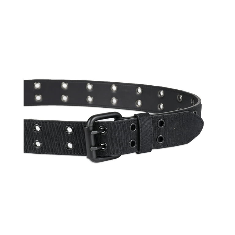 Genuine Dickies Men's Casual Black Double Prong Grommet Belt
