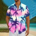 thumbnail image 2 of AHTJRT Men's Tropical Aloha Shirt Vibrant Palm Frond Prints Perfect for Beach Parties & Summer Getaways Multicolor 2XL, 2 of 5