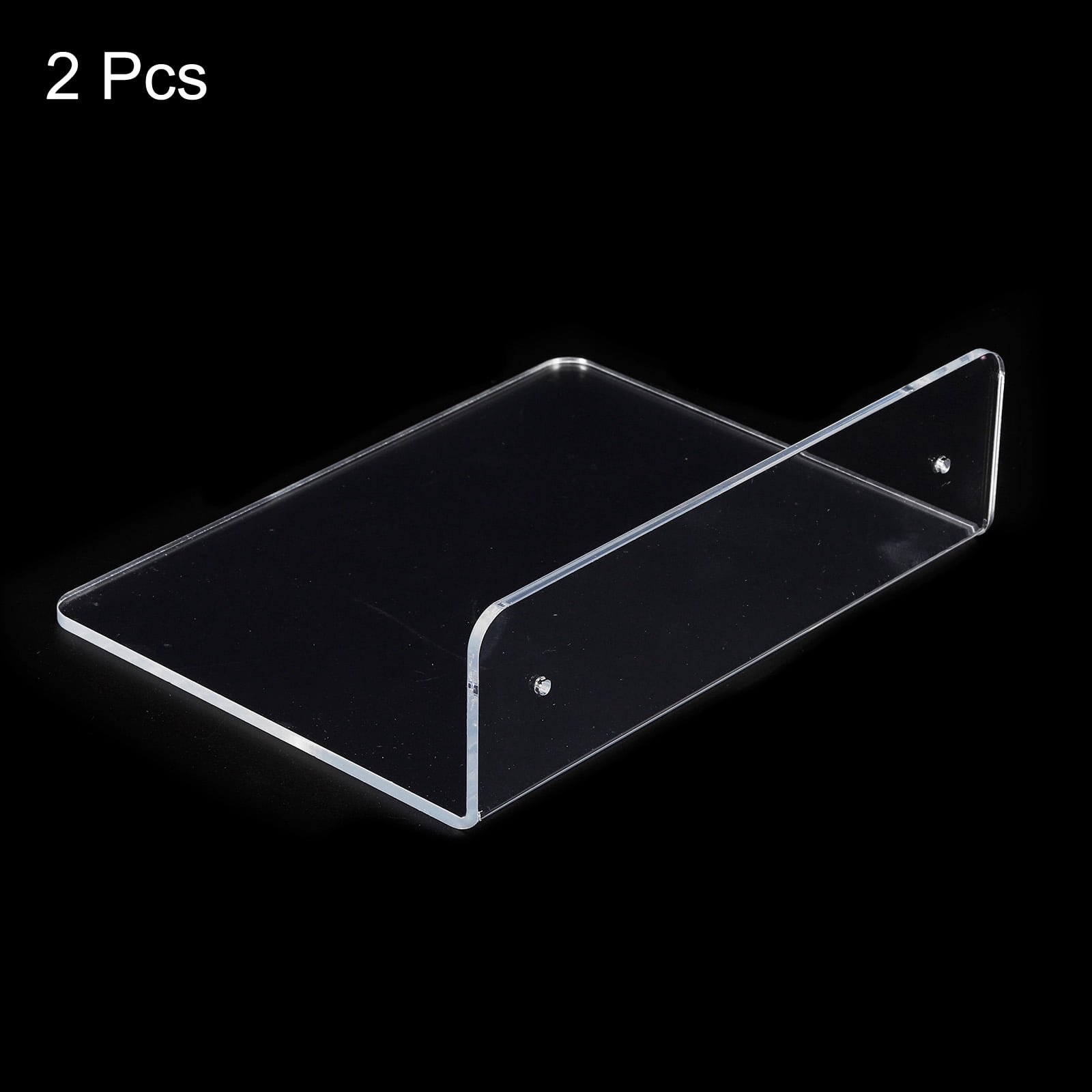 Unique Bargains L-Shaped Acrylic Shelf Wall Mounted Shelves 7.87" x 5.91"x2.32" 2Pcs