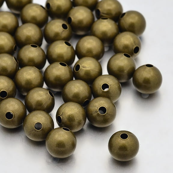 Brass Beads Seamless Round Beads Nickel Free Antique Bronze 8mm Hole: 2mm
