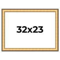 32x23 Frame Gold Plein Aire Solid Wood Picture Frame Width 2 Inches | Interior Frame Depth 0.5