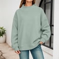 thumbnail image 2 of CAIVO Women's Mock Neck Sweatshirt Oversized Long Sleeve Loose Fit Casual Solid Color Pullover Tops Breathable Stretch Fall Streetwear, 2 of 4