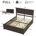 thumbnail image 5 of VanAcc Farmhouse Full Size Bed Frame with Headboard and 4 Storage Drawers, Solid Wood Barn Door with Wood Slats, Heavy Duty, Noise-Free, Dark Coffee, 5 of 9