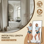 Antok 71x 32 Rectangle Full Length Mirror Standing Floor Mirror Stand Up Mirror, Black Frame