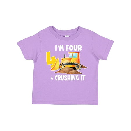 

Inktastic I m 4 and Crushing It Construction 4th Birthday Gift Toddler Boy or Toddler Girl T-Shirt