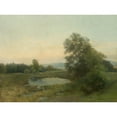 thumbnail image 2 of Ľudovít Čordák 24x19 Black Ornate Framed Double Matted Museum Art Print Titled: Landscape with a Swamp (1898), 2 of 5
