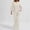 White, variant on Womens Casual Two-Piece Outfit V-Neck Long Sleeve Top High Waist Straight Leg Pants with Pockets Cotton Linen Set Light Blue XL(XL)