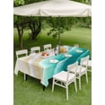 thumbnail image 4 of Outdoor Tablecloth with Umbrella Hole for Patio/Picnic/Party/Camping, Ombre Turquoise Ocean Waterproof Table Cloth Rectangle Table Cover Washable, Gradient Coastal Beach Waves Summer (60"x 120"), 4 of 8