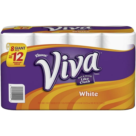 CSPP 10036000114178 Giant Roll Paper Towel, White, 27.9*25.4 cm, 8 Rolls