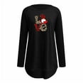 thumbnail image 4 of Pompotops Mode Femme Col Rond Manches Longues Imprimé T-Shirt Blouse Décontractée Hauts Liquidation, 4 of 4