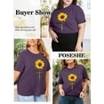 thumbnail image 5 of XCHQRTI Faith T Shirt Plus Women Graphic Tees Sunflower Christian Tops Clothes Short Sleeve, 5 of 8