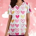 thumbnail image 1 of LSLJS Chandails d'Infirmière de la Saint-Valentin pour Femmes, Hauts Mode Mignons à Imprimé à Col en V à Manches Courtes, Chandails Décontractés à Enfiler avec Poches, Sarraus pour Femmes Grande Taille, 1 of 5