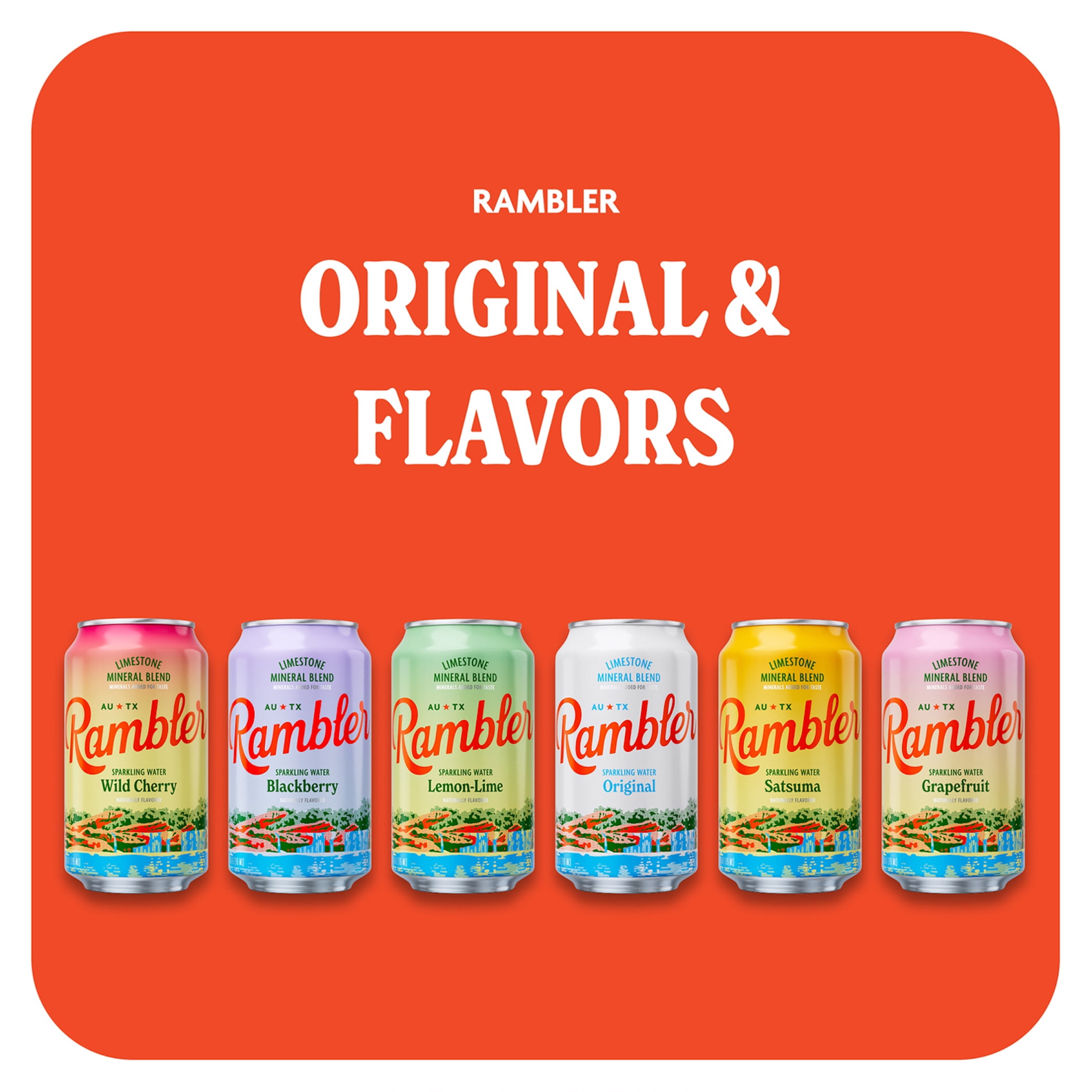 Rambler Wild Cherry Sparkling Water 8 - 12 fl oz Cans