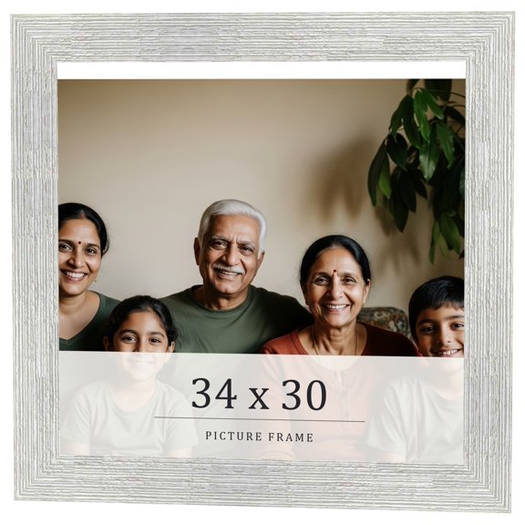 34x30 Frame White Real Wood Picture Frame Width 1.5 inches | Interior Frame Depth 0.5 inches | Barn