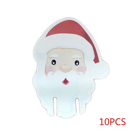 Christmas Cake Shop 10pc Christmas Red Wine Glass Paper Cards Cake Cup Desk Wall Window Hoilday Decorations Party Decors ()