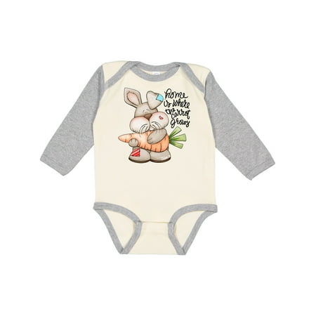 

Inktastic Home is Where Carrot Grows Bunny Rabbit Gift Baby Boy Long Sleeve Bodysuit