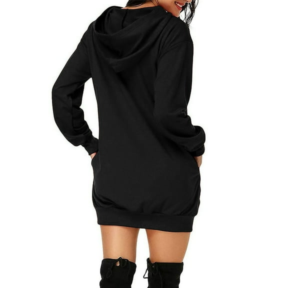 Baqcunre Hoodie Dress For Women Casual Pocket Love Letter Print Hooded Sweatshirt Dress(Black S-XXL),Womens Sweatshirt Womens Hoodies Graphic Hoodies Valentine'S Day Shirts For Women