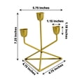 thumbnail image 3 of Efavormart 2 Pack | 3 Arm Gold Metal Geometric Taper Candle Candelabra Holder Centerpiece With Triangle Base For Birthday Parties Events - 7", 3 of 11