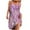 Purple, variant on Mini Dresses for Women 2024 Plus Size Printed Round Neck Pleated Vacation Style Dress