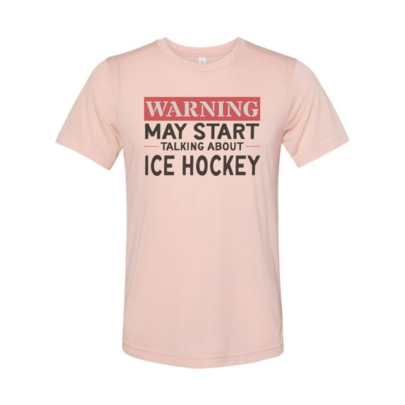 Hockey Shirt, Talking About Ice Hockey, Ice Hockey Shirt, Hockey Gift, Unisex Fit, Gift For Hockey Fan, Sublimated Design, Hockey Tee, Peach, 2XL