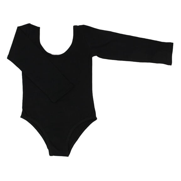 Popatu Black Long Sleeve Dance Leotard, Toddler & Little Girls