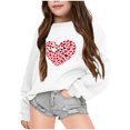 thumbnail image 4 of Spazoro Kids Girls Sweatshirts, Valentine's Day Long Sleeve Heart Print Crew Neck Casual Blouses Tops for Child Girls White Size 5 T, 4 of 4