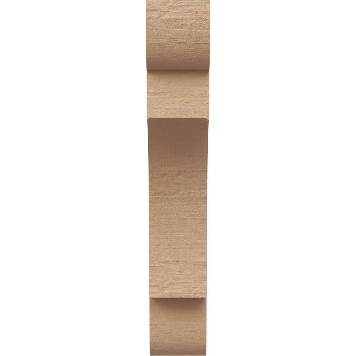 2"W x 4"D x 12"H Thin New Brighton Rough Cedar Woodgrain TimberThane Corbel, Primed Tan