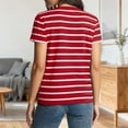 thumbnail image 3 of Posijego Women's Striped Casual T-Shirts Summer Short Sleeve Shirts for Women Crew Neck Loose Soft Graphic Tee Shirts, 3 of 9