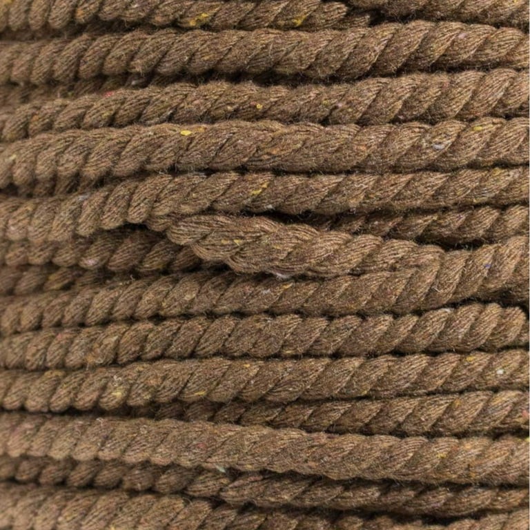 Natrual Twisted Cotton Rope Super Soft Triple-Strand Twisted Cotton Rope Dia 1/6