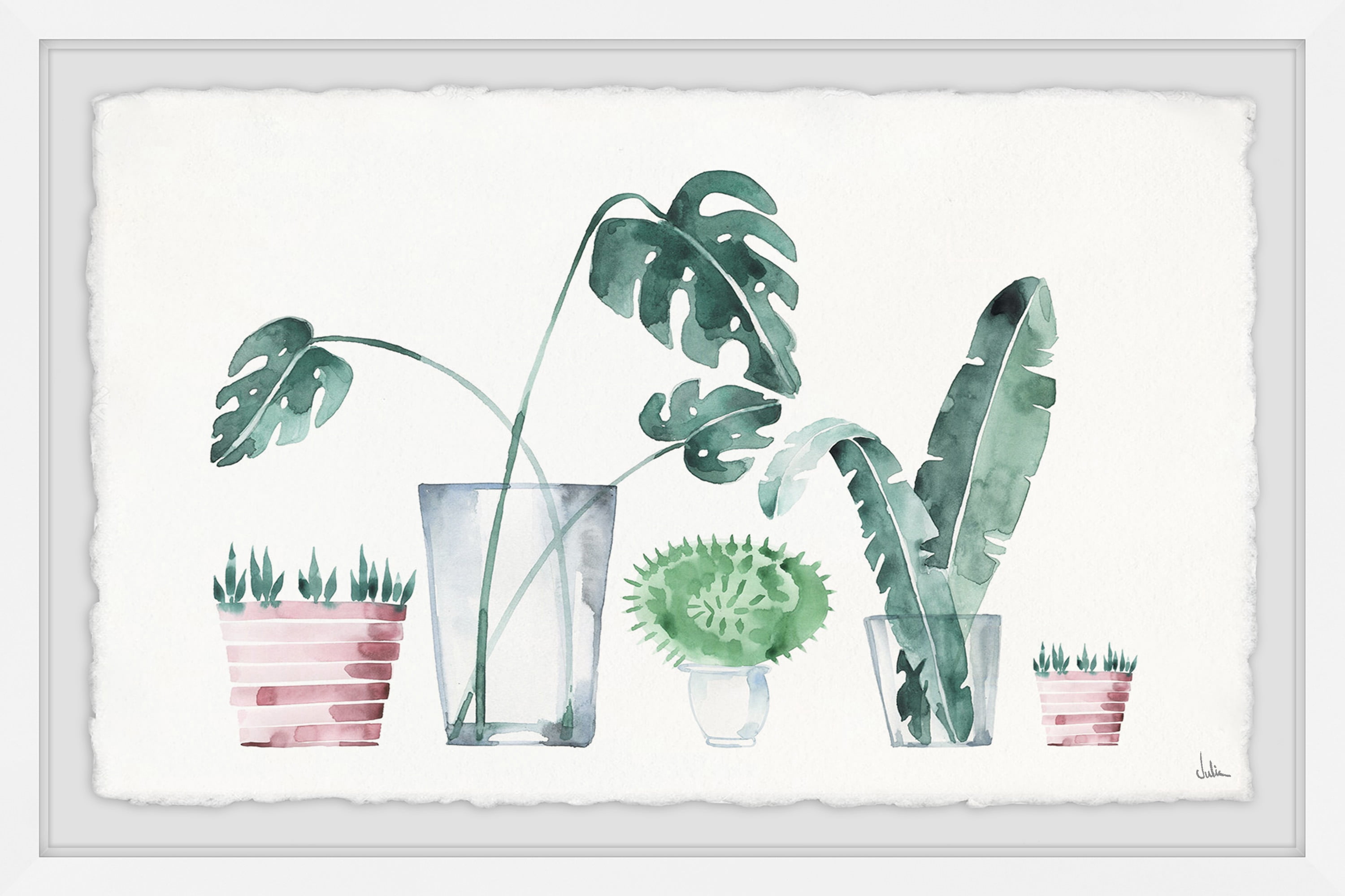 Tropical Plants Framed Painting Print