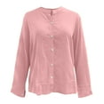 thumbnail image 5 of Dagugfen Womens Button up Shirts Long Sleeve Lightweight V Neck Vacation Beach Casual Shirts, 5 of 8
